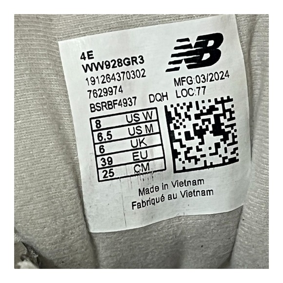 New Balance 928v3 Grey Walking Shoes Womens 8 4E Wide Comfort Sneakers - Picture 7 of 9